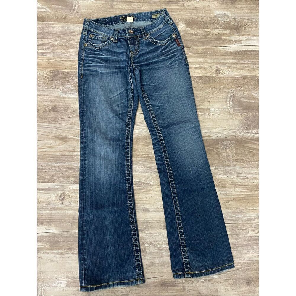 Silver Jeans Berkley Surplus Bootcut Flap Pocket Embroidered Women’s Sz W27/L33
